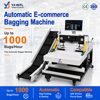 Machine d'emballage automatique pour sacs en rouleau Express, pour la logistique e-commerce alimentaire, contrôlée par PLC, à entraînement hydraulique/électrique