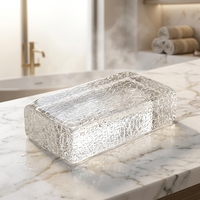 Brique de verre artisanale de luxe à motif givré, thermoformée, pour hôtels, salons, murs-rideaux architecturaux décoratifs et serres
