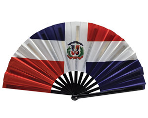 Abanico de Mano de Bambú con Impresión Personalizada de la Bandera de República Dominicana - Product Image 5
