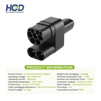 Adaptateur DC HCD CCS2 vers NACS, connecteur de prise d'entrée/sortie pour véhicule électrique, pour la mise à niveau Tesla