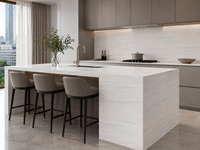 Dalles de marbre Bianco Dolomiti pour plans de travail de cuisine, murs de salle de bain, revêtements de sol, plateaux de douche, dessus de table, dessus de table basse, dessus de meuble-lavabo