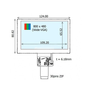 Pantalla LCD Ortustech COM50H5N15ULC de 5 Pulgadas, 800x480, Transflectiva, Amplio Rango de Temperatura, para Dispositivos Portátiles y PDA - Product Image 1