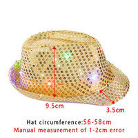 Unisex LED luminoso con paillettes luminoso cappello da festa luminoso lampeggiante cappello da Jazz cappello per il compleanno di capodanno cinese Halloween spettacolo di danza