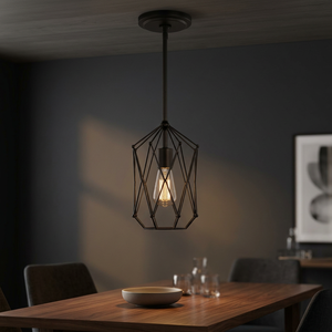 Lampe suspendue en métal en fil de laiton AK en pièce de luxe finie enduite de poudre noire pour la décoration intérieure d'hôtel - Product Image 1