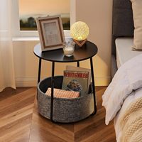 Vente directe d'usine table d'appoint ronde moderne avec compartiment de rangement, table basse, table de chevet.