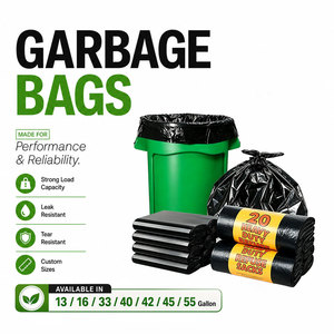 ถุงขยะอุตสาหกรรมพลาสติก LDPE HDPE สีดำ ยี่ห้อ Taiyang Heavy Duty แบบย่อยสลายได้ มีฐานข้าง ผลิตในจีน - Product Image 1