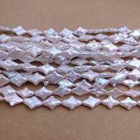 Perles d'eau douce naturelles blanches en forme d'étoile de qualité AAA certifiées par un tiers, 10x14mm, en vrac, marque XM, Chine, vente en gros