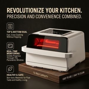 Four à Friture Sans Huile 6L 12 pouces 2100W Double Tension Numérique 9 Menus Pierre à Pizza Antiadhésive Fenêtre Appareil de Cuisine Vente en Gros Usine - Product Image 4