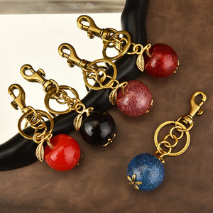 Gran oferta Apple 3D Crystal Apples llavero encanto exquisito llavero para mujer bolso colgante joyería - Product Image 1