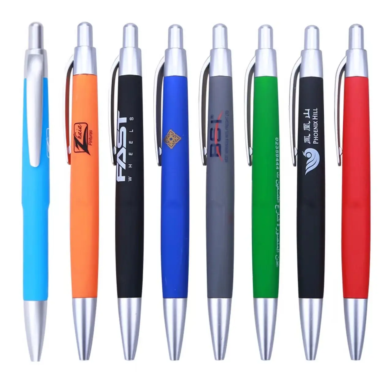 קידום מכירות זול מגוון צבעים עט כדור פלסטיק עם לוגו מותאם אישית
