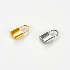 Pendentif cadenas en acier inoxydable, 1 pièce, pour colliers et bracelets, couleur or et argent, breloques brillantes pour la fabrication de bijoux, accessoire de bricolage - Product Image 3