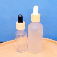 Botol Pipet Kaca Matte Frosted 20ml 30ml 50ml 100ml dengan Sablon untuk Perawatan Kulit, Minyak Esensial, Kosmetik Minimalis
