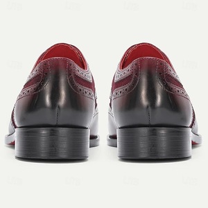 Chaussures Oxford en cuir pour hommes, en cuir de vache rouge, à talon bas, pour affaires, formelles, pour mariage, taille 38 à 47 - Product Image 4