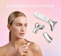 Masseur facial USB 3-en-1 amélioré 2025 – Rouleau raffermissant portable Trinity Glow Rejuvenator (pour le visage, le cou et les yeux) – Idéal pour les voyages
