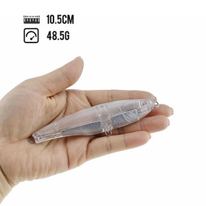 Señuelo de pesca en blanco sin pintar de 105 mm y 48 g, tipo minnow de superficie, pencil, crankbait duro <span class=keywords><strong>Yozuri</strong></span>, popper de sublimación para muskellunge, cuerpo de superficie. - Product Image 2