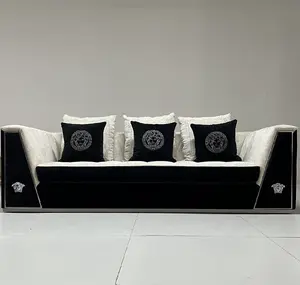 Sofá de luxo de marca de veludo para sala de estar Conjuntos de móveis de decoração de casa em tecido chinês