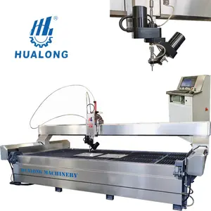 Hualong stone machinery factory price 5 Axis CNC water jet stone cutting machine for granite marble and steel cutting with price