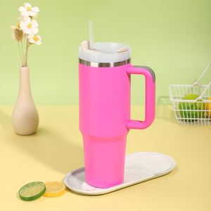 <b>Travel</b> Car H2.0 <b>Handle</b> Tumbler 40oz Double Wall <b>Mug</b> Lid Straw Anti-Slip OEM ODM Custom Brand - Product Image 4