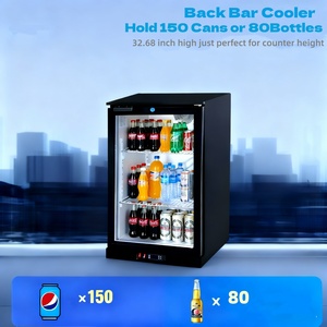 Armoire de bar à cocktails NE-100C 108L, porte vitrée simple, affichage numérique noir, comptoir, écologique, 2-10 R600a - Product Image 5