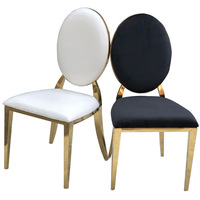 Chaises de mariage dorées de luxe empilables à dossier rond pour événements de mariage de luxe pour couples