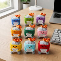 Peluche amusante faite main au crochet, motif 'Feu dans un poubelle', pour le soutien émotionnel, ornement de bureau créatif tricoté, cadeau de santé mentale pour amis