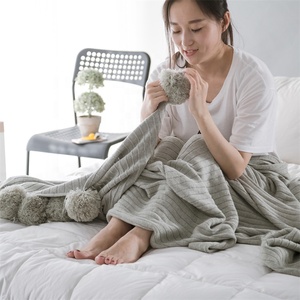 Soft Warm and Cozy <strong>King</strong> <strong>Size</strong> 100% Cotton Knitted <strong>Throw</strong> Couple Blanket for Sofa DQT - Product Image 6