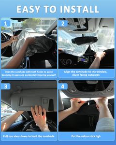 Pare-soleil pliable pour pare-brise avant de voiture, protection UV à 4 couches, isolation thermique, pour BMW X1 F8 2016-2022 - Product Image 5