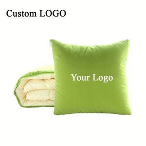 Custom Embroidered Soft Flannel Pillow <b>Blanket</b>, Airplane Pillow, Foldable Travel, Ideal for Promotional Activities - Product Image 6