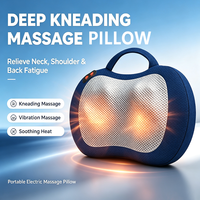 Almohada de Masaje para Espalda Zhipin, Eléctrica, Shiatsu, Infrarroja, Fisioterapia, Rodillos Amasadores, Calor para el Cuello, Batería de Litio, Enchufable