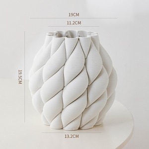MSH Abstract <strong>3D</strong> Printed Ceramic <strong>Vase</strong> for Modern Office Flower Decoration - Product Image 5