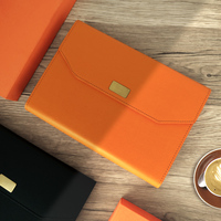 Ensemble cadeau de luxe orange avec carnet et stylo, couverture rigide personnalisable, cadeaux d'entreprise pour le bureau ou les événements professionnels