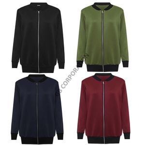 Blouson bombardier zippé léger pour femmes à la mode manteau d'hiver décontracté avec poches vêtements d'extérieur tissés respirants décorés de chaînes - Product Image 4