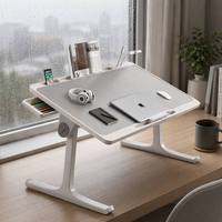Table de lit pliable durable pour ordinateur portable, support d'ordinateur réglable en hauteur, table portable avec tiroir pour lit, canapé, bureau