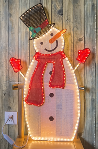 Mới Ngoài Trời Không Thấm Nước <span class=keywords><strong>LED</strong></span> Khung Thép Polyester <span class=keywords><strong>Snowman</strong></span> 52*90 Cm 120L 6M Giáng Sinh Kỳ Nghỉ Motif Ánh Sáng - Product Image 3