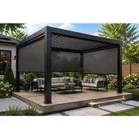 Pergola moderne en aluminium avec toit à lames orientables, abri de jardin en métal imperméable pour cour et jardin