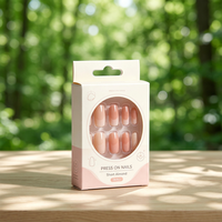 Boîte d'emballage personnalisée de luxe imperméable avec fenêtre transparente et doublure en éponge pour faux ongles, cosmétiques et cadeaux
