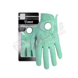 Wholesale-Colorful Breathable Cabretta Leather Golfing Custom-Personalized Canvased Golf <b>Gloves</b> - Product Image 1