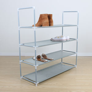 Casa <span class=keywords><strong>in</strong></span> piedi 4 livelli scarpe stand <span class=keywords><strong>per</strong></span> casa scarpiera <span class=keywords><strong>metallo</strong></span> Non tessuto scaffali Multi-strato scarpe espositore - Product Image 4