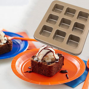 <span class=keywords><strong>Molde</strong></span> cuadrado de acero al carbono para horno, <span class=keywords><strong>Mini</strong></span> moldes antiadherentes para Pan, hamburguesa, cupcakes, 6 / 8 / 9 / 12 cavidades - Product Image 2