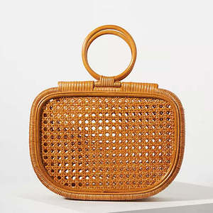 Sac de soirée pour femme en rotin tressé, coque rigide, avec poignée en bois, logo personnalisé, écologique, vente en gros, usine du Vietnam - Product Image 4