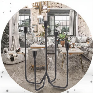 Fournisseur d'usine, bougeoir conique en aluminium fait à la main, transparent, ambre, violet, jaune, bleu, décoration d'intérieur, vente en gros - Product Image 3