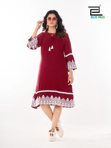 Kurti เดรสสั้นสำหรับผู้หญิง14กก. ดีไซน์ที่น่าสนใจเสื้อผ้าใส่ทำงานหนัก - Product Image 2