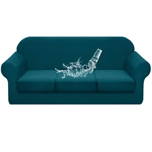 Capa de sofá elástica jacquard, capa de sofá com elástico e 4 peças, decoração para sofá de 3 lugares, capa de sofá à prova d'água, venda imperdível