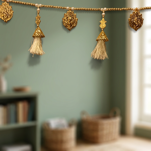 Handcrafted Decorative Beads <b>Flower</b> Toran Wedding Decoration Door Valance Home Entrance Porch Window Festive <b>Wall</b> Hangings Set - Product Image 3