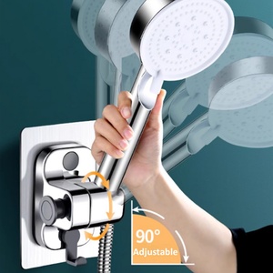 Soporte ajustable para cabezal de ducha con gancho, cabezal de ducha de mano extraíble y soporte de succión para montaje en pared - Product Image 6