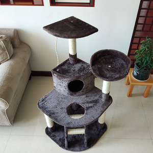 Nuevo diseño de peluche corto gran mascota gato árbol marrón oscuro gato árbol - Product Image 6