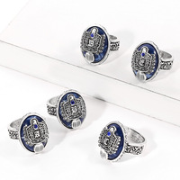 Bague de l'alphabet anglais 26 The Vampire Diaries Blue Gem Jewelry for Fans Anime Adjustable Ring