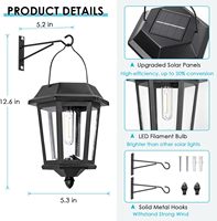 Lampes solaires LED ESRA 22A en acier inoxydable, lot de 2, étanches pour extérieur avec allumage/extinction automatique, IP44, lumière chaude 3000K, angle de faisceau 360°
