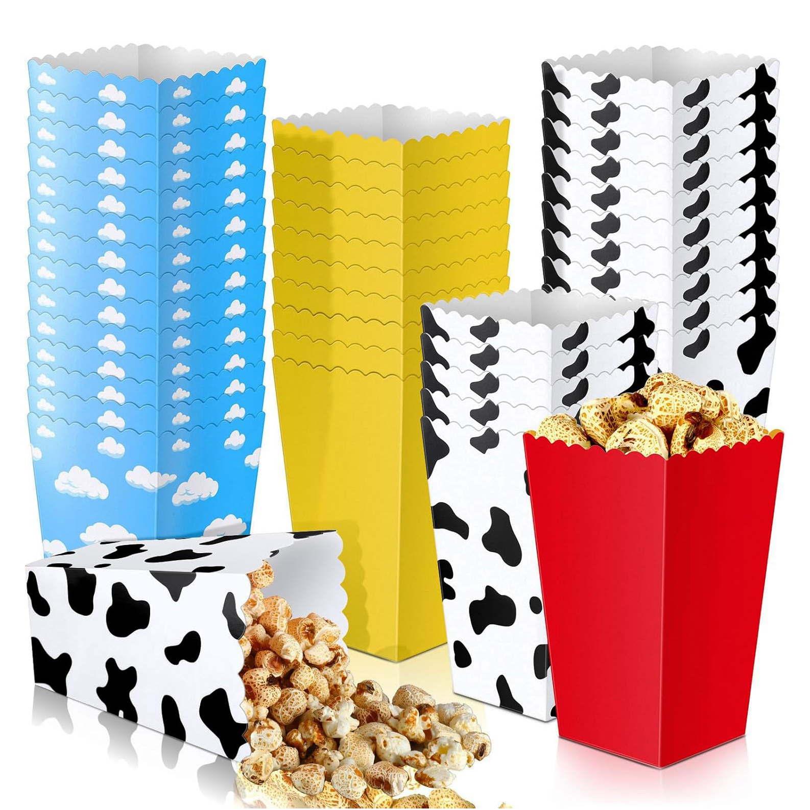 popcornデザインが可愛い！ Cute Happy Funny Popcorn Seamless Patternred Stock Vector