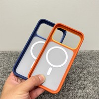 Coque de téléphone en silicone souple mat givré avec protection magnétique pour appareil photo en métal pour iPhone 15 16 17 Promax